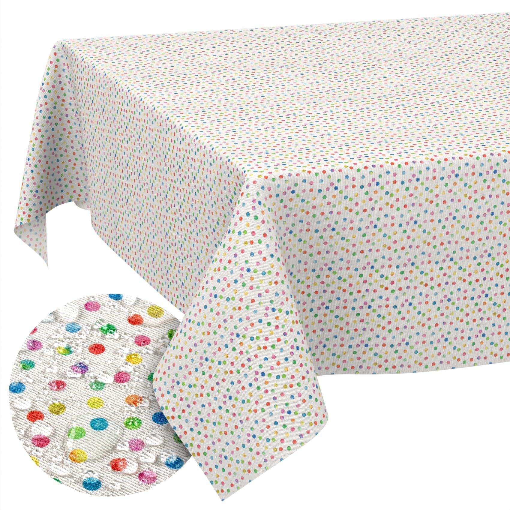 ANRO Mantel de Mesa Tela 70% Algodón 30% Poliéster | Diseño Mimi | Rectangular Ovalado Redondo | Fácil Limpieza 280x140 cm