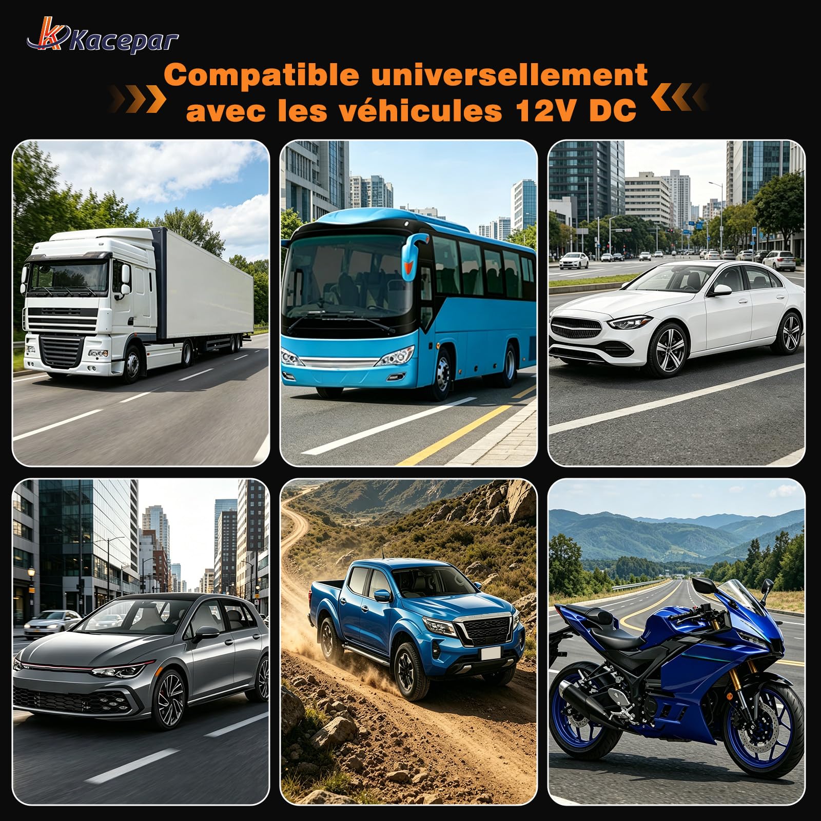 Alarme Voiture Universelle 12V, Kacepar Système Antivol avec Détecteur Security Protection Anti-Theft Kit, avec 2 télécommandes et 1 sirène de klaxon, CW-8110