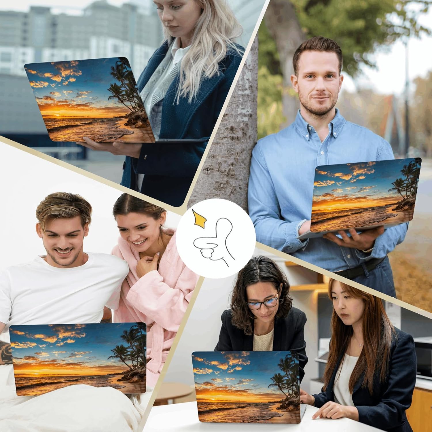 Hard Case for New MacBook Air M4 M3 M2 13 inch Cover 2025 2024 2023 2022 Model A3240 A3113 A2681,Air 13.6" Plastic Laptop Shell Protector & Keyboard Cover,Ocean Sunset