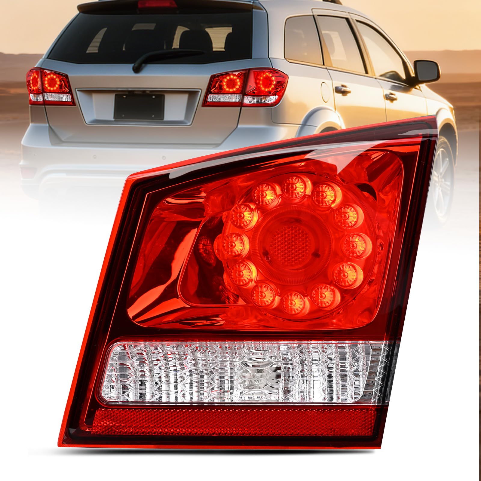 Nilight Taillight Assembly Compatible with 2011 2012 2013 2014 2015 2016 2017 2018 2019 2020 Dodge Journey Inner Tail Light Right Passenger Side