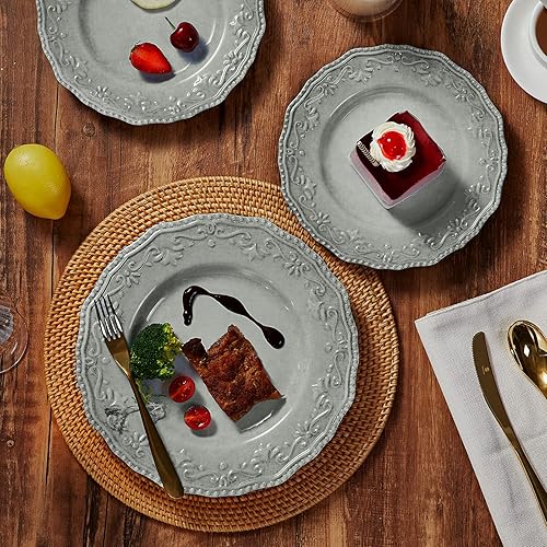 Miniatura 10 de TP Juego de vajilla para 6 personas, platos extendidos y hondos de melamina, 18 piezas