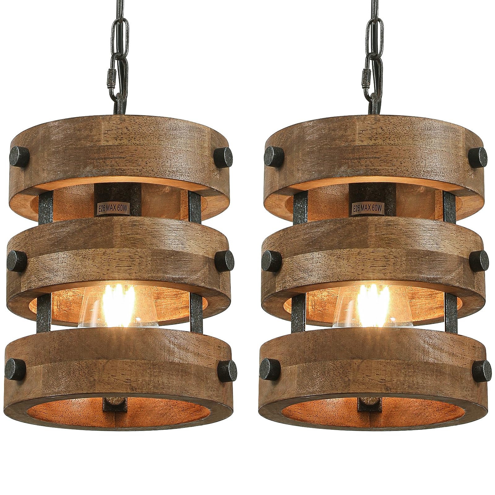 YongMing CL Farmhouse Pendant Light 1-Light Rustic Pendant