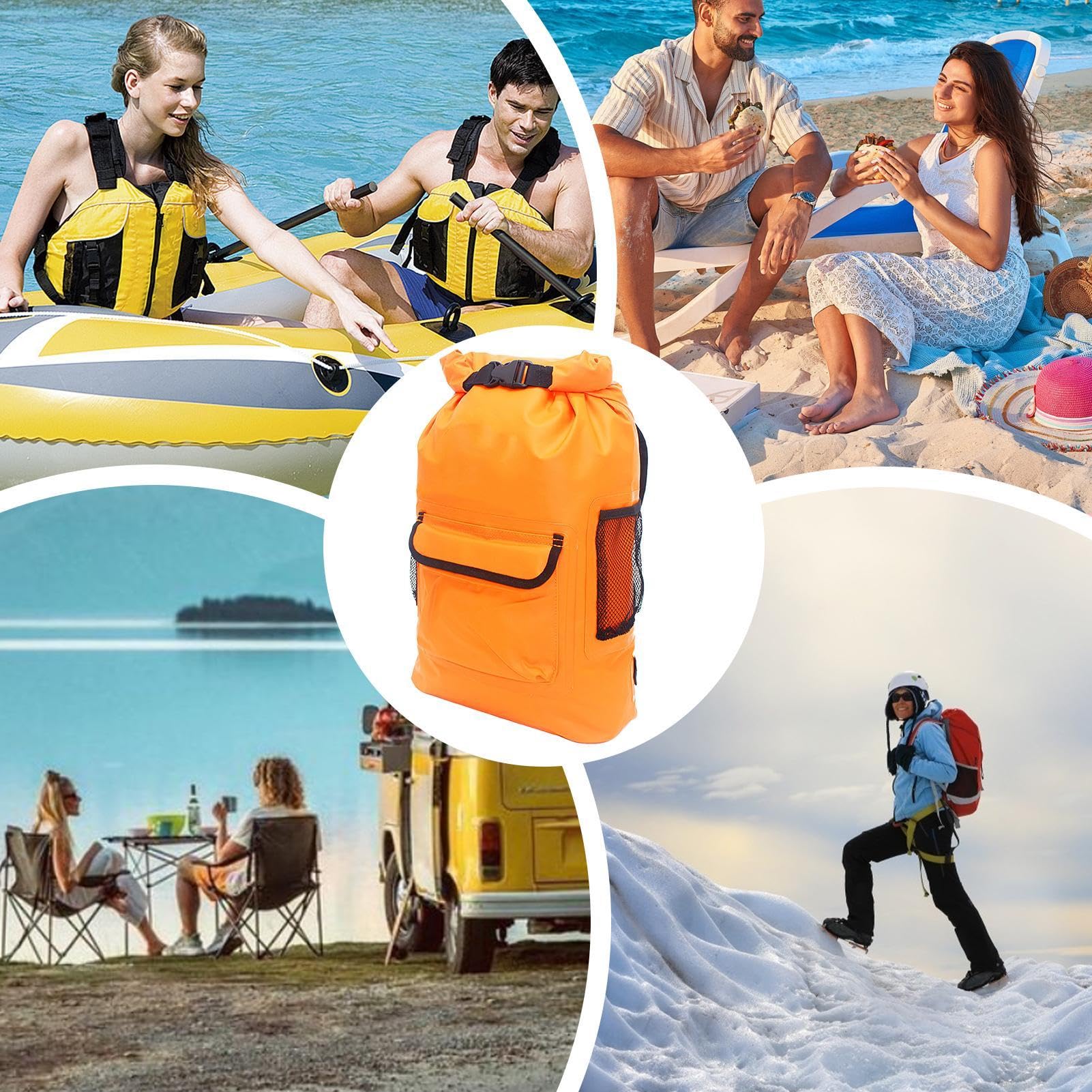 Hiking Backpacking - Paquete de mochila impermeable para acampada, incluye correas de hombro acolchadas, 22,05 pulgadas, 16 L, Lightweight Outdoor Travel Daypack for Hiking, Trekking, and Water Sports