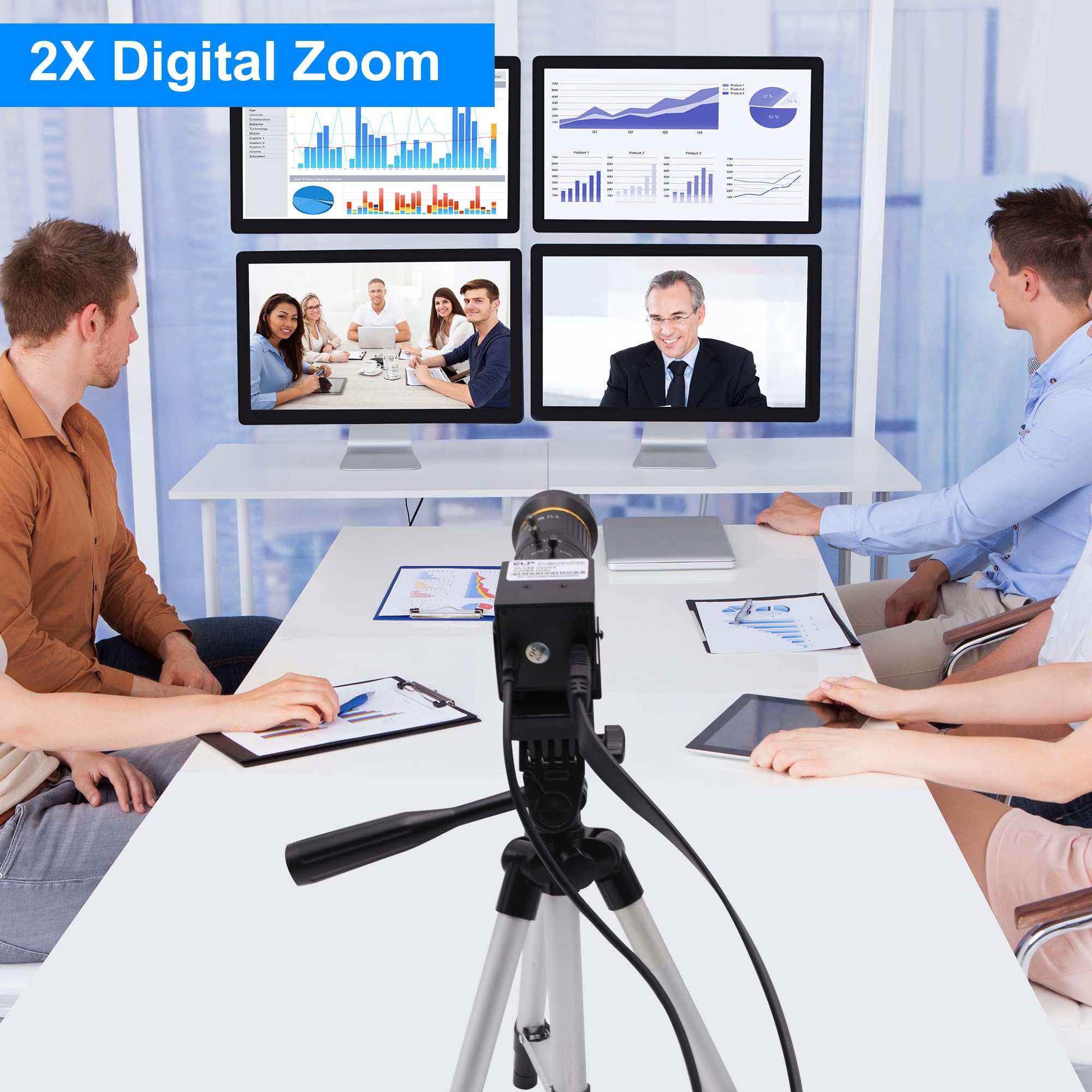 Zoom Ottico 10X 60fps HDMI USB3.0 Fotocamera 4K Ad Alta Velocità H.264 Uscita simultanea Webcam PC Plug and Play per Sicurezza Informatica Industriale Live Streaming CCTV Proiettore