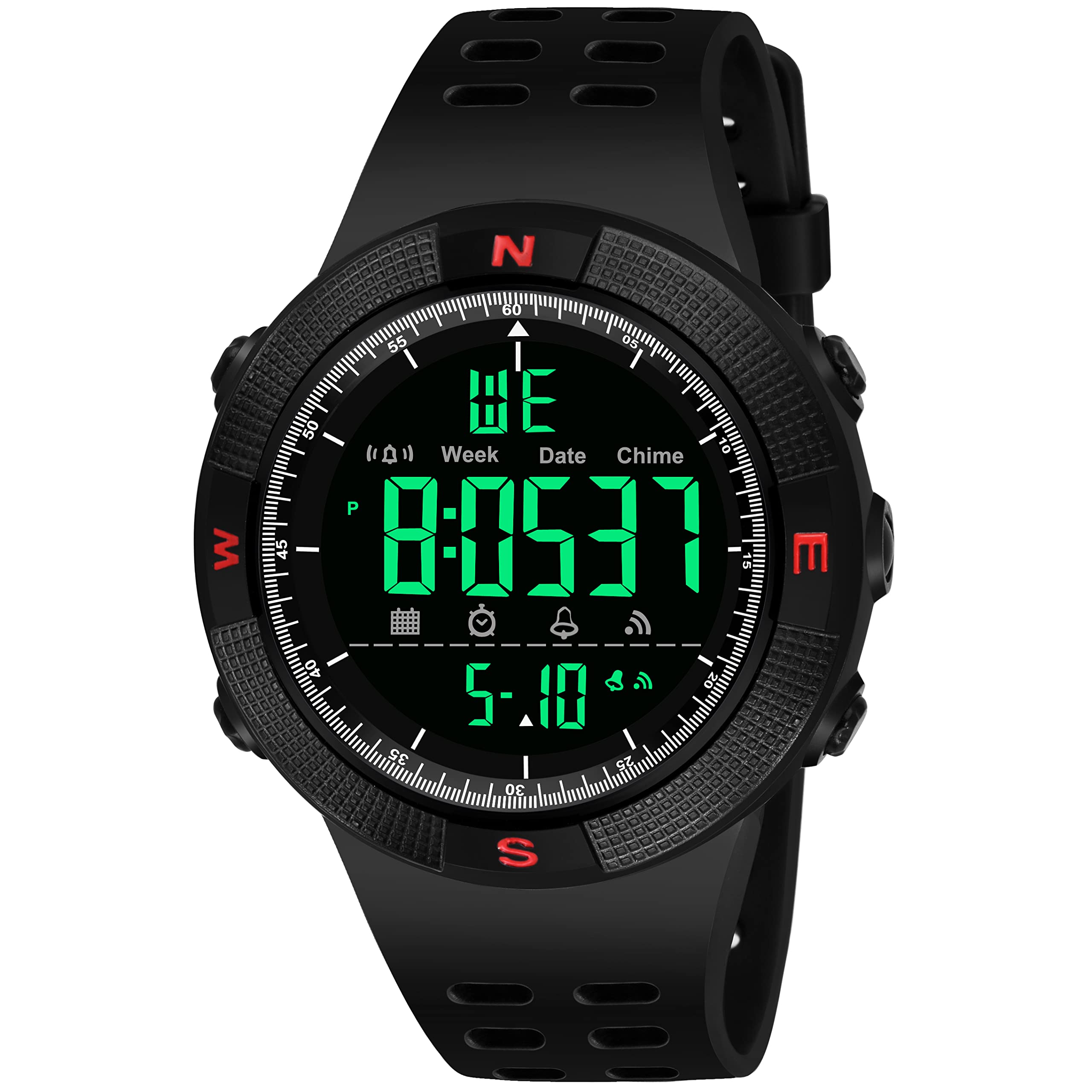CLOUDWOOD Digital Sports Alarm Stopwatch Countdown Function Watch for Men Boys (Black Dial Black Colored Strap) WCH22 (B0C33ZYYFV) Amazon Price History, Amazon Price Tracker