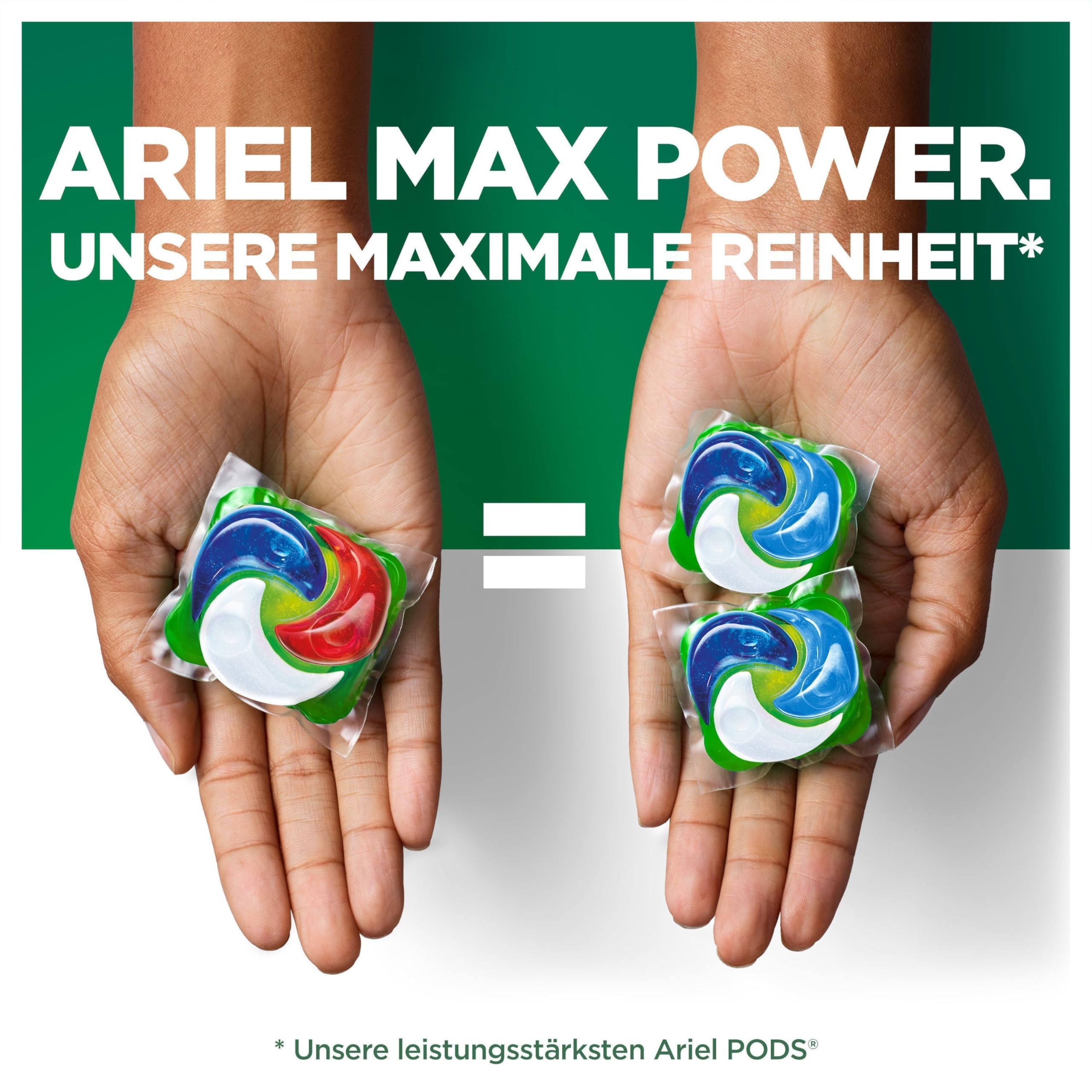 Ariel Max Power PODS®, Flüssigwaschmittelkapseln 66 Wäschen, Universal+, Mit 3 integrierten Waschzusatzstoffen