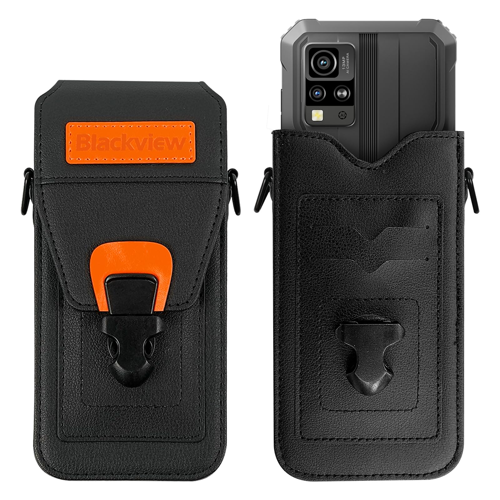 Blackview Molle Pouches - Waterproof Phone Pouch with Carabiner, Lanyard and Waist Mount - Stores up to 6.78 Inch Mobile Phone - Suitable for Hiking, Travelling, Construction