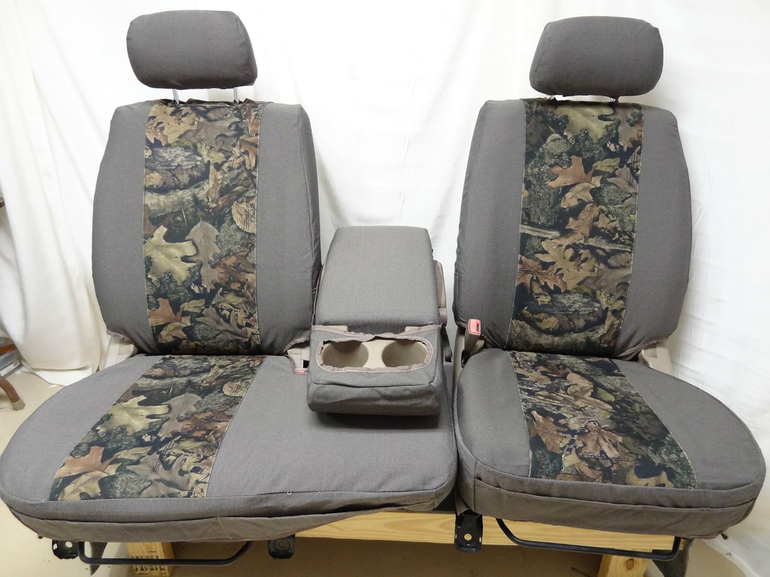 Durafit Seat Covers, Made to fit 2000-2004 Tundra Two Tone Seat Covers in Brown with Savannah Camo Inserts 40/60 Split Seat with Adjustable Headrest and Center Console.