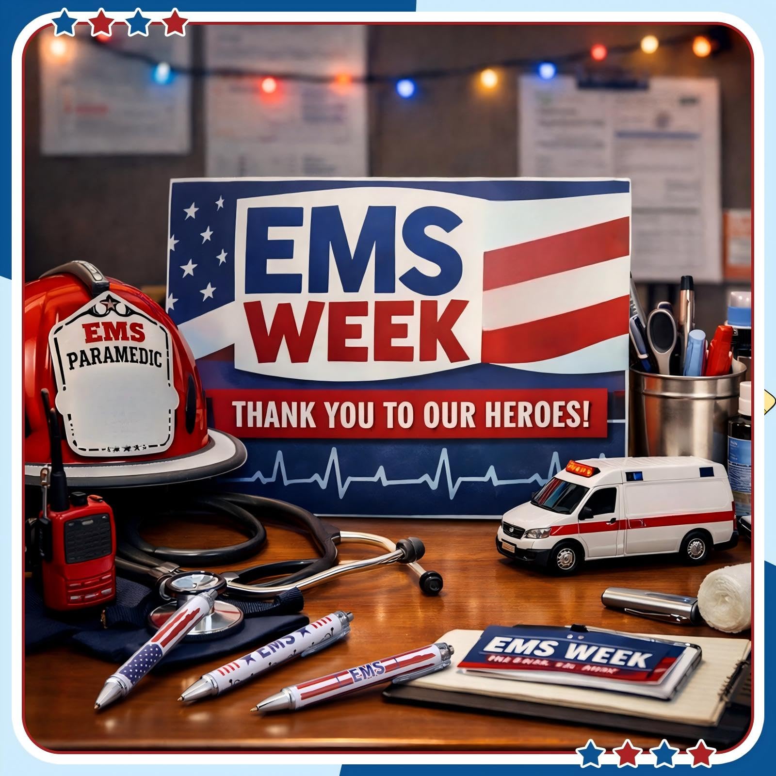 Motipuns 12 Pcs Emergency Medical Services Week Appreciation Gift EMS Gifts Pen for Women Paramedics Ballpoint Pens EMT First Responders Party Favor for Doctor EMS Nurse Graduation Office Accessories