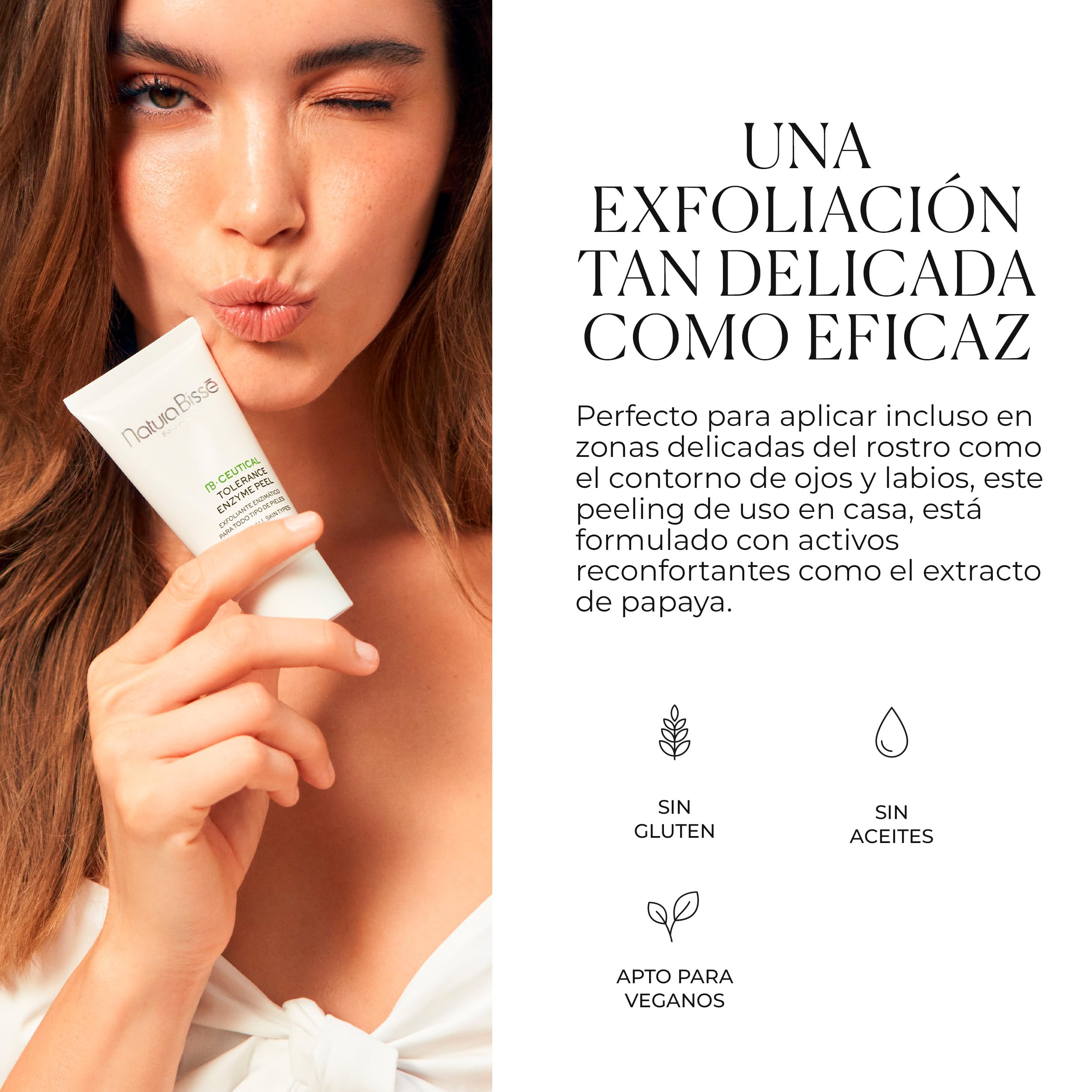 Natura Bissé Tolerance Enzyme Peel | Exfoliante Facial Enzimático para Pieles Sensibles con Ácido Salicílico, Ácido Láctico y Extractos de Nopal y Papaya | 50 ml