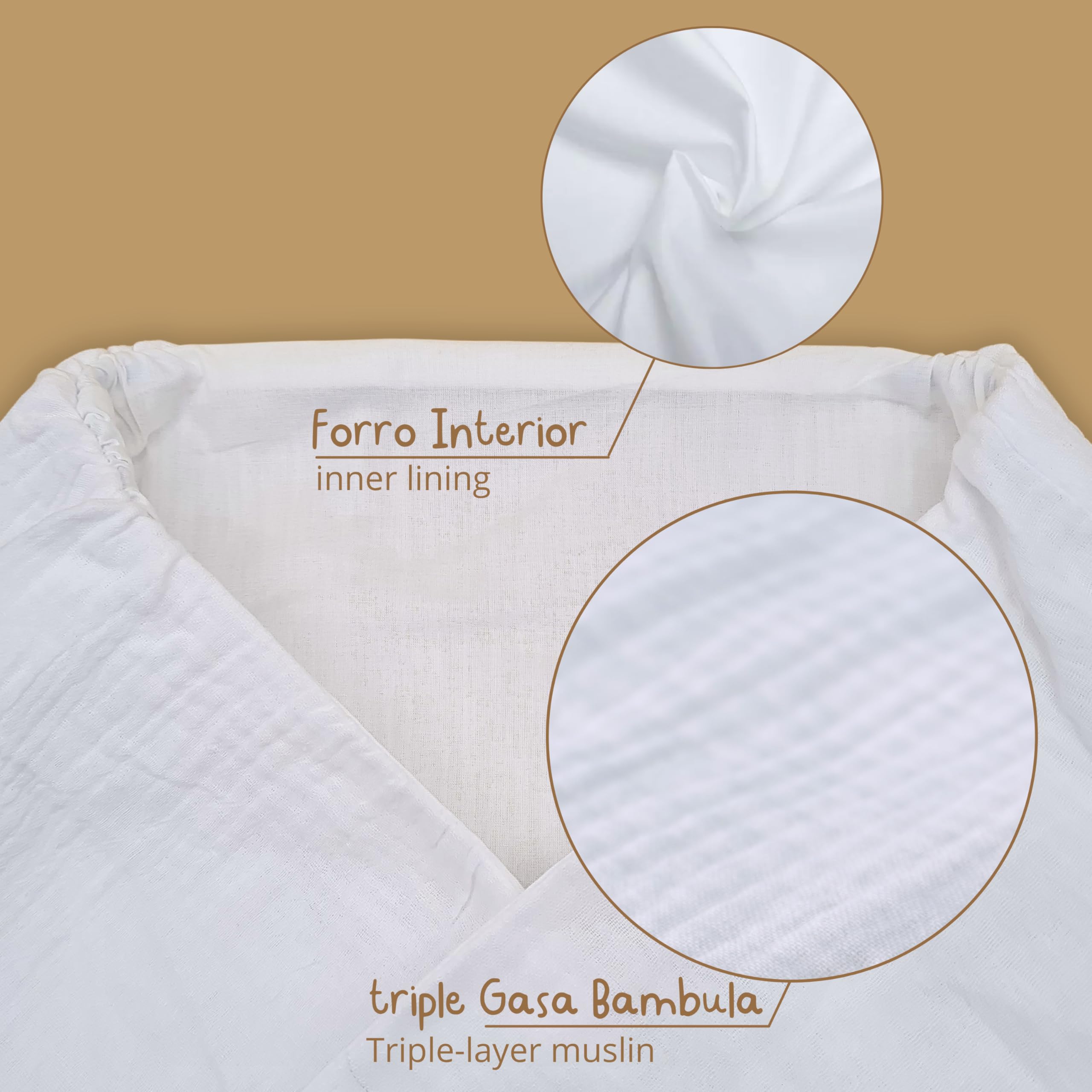 Thermikoa Housse de nacelle universelle pour bébé en bambou avec volants en coton respirant Intérieur effet nacelle plus propre et confortable