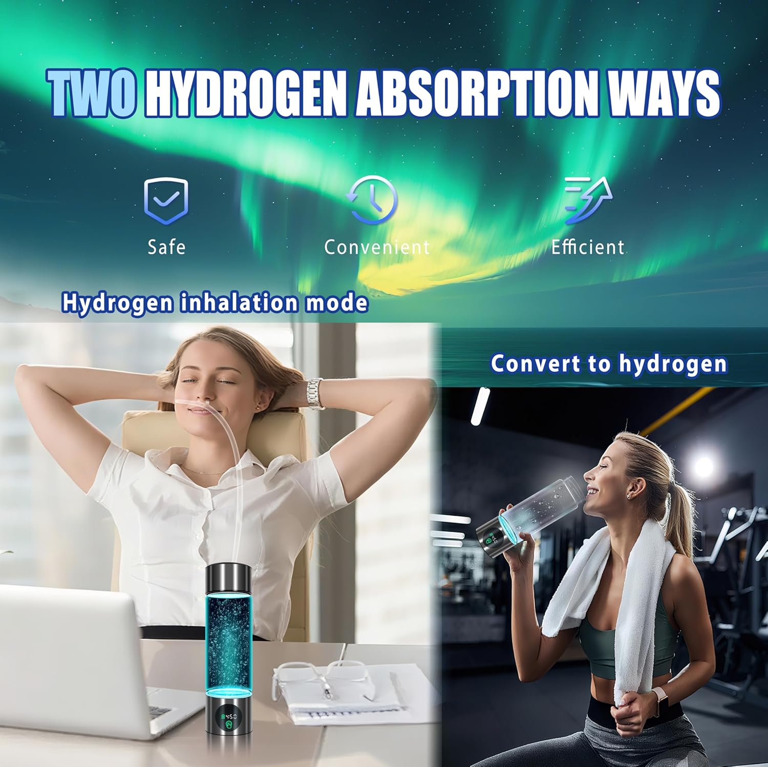 5.0 New Upgraded Hydrogen Water Bottle - Hydrogen Concentration up to 6000 PPB【SGS-Certified Hydrogen Generator】 2025 SPE/PEM Technology Odorless Double Hydrogen Content for Sports/Home/Office/Travel - Image 5