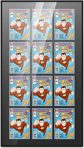 Miniatura 58 de Poster Palooza Marco de cómic con paspartú para 4 cómics de la era actual publicado después de 1985, marco de cómic negro para cómics de 6.875 x