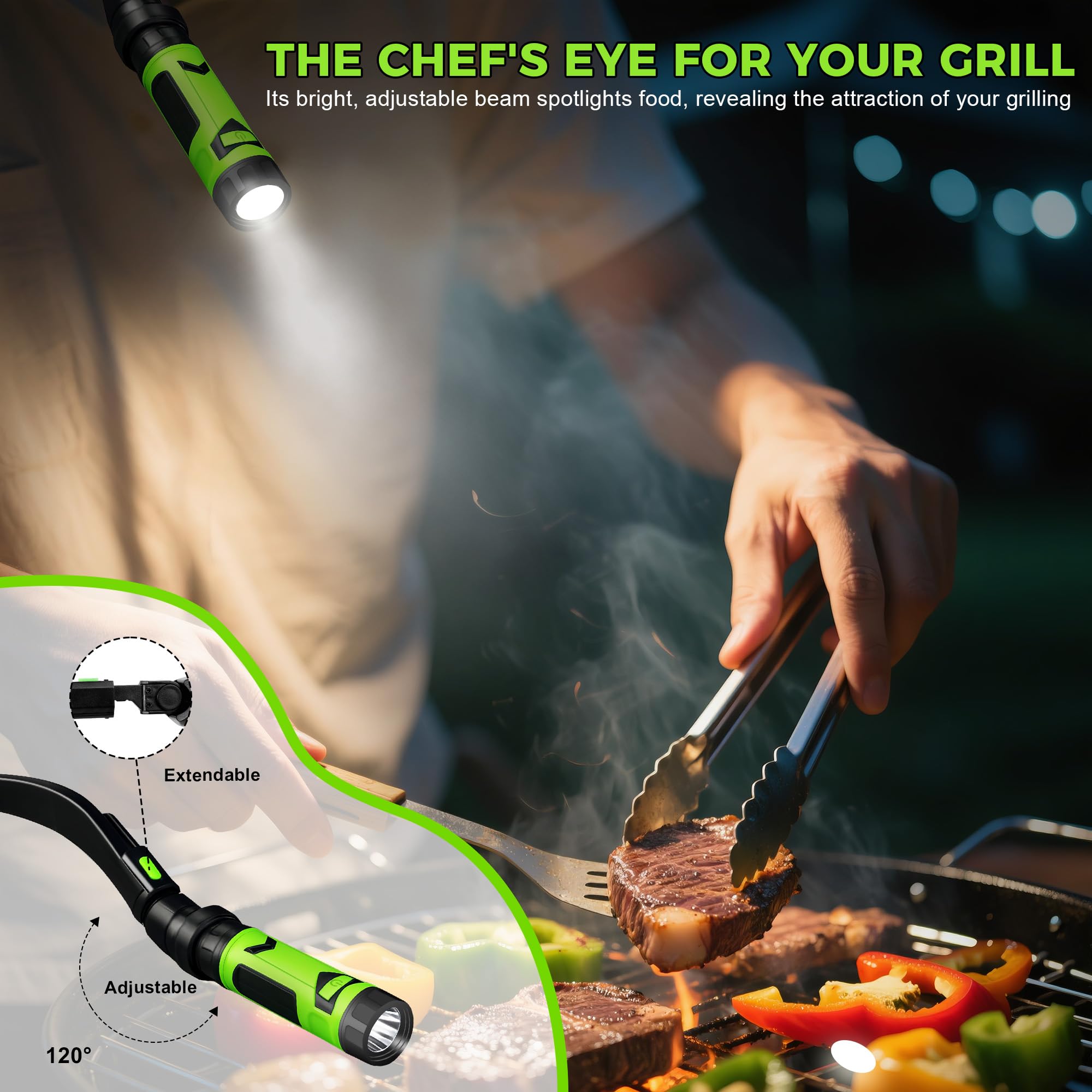 Luz de parrilla para barbacoa al aire libre, accesorios de parrilla, magnética, brillante, LED, iluminación nocturna para barbacoa, Traeger, Pit Boss, ahumador, accesorios de parrilla