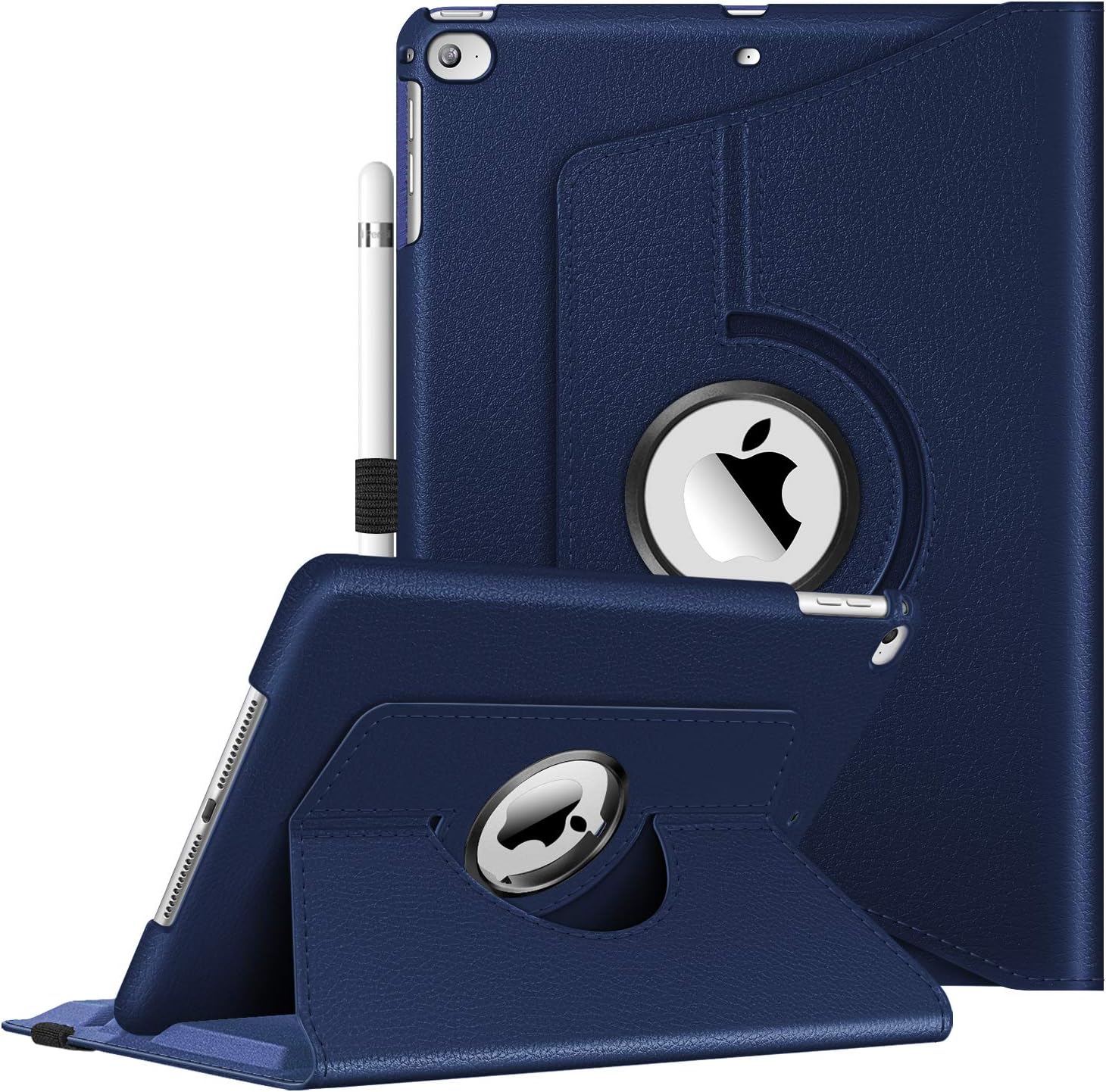 Fintie Rotating Case for iPad 6th / 5th Generation (2018/2017), iPad Air 2 / Air 1 (9.7 Inch) - 360 Degree Rotating Stand Cover Auto Sleep Wake, Navy