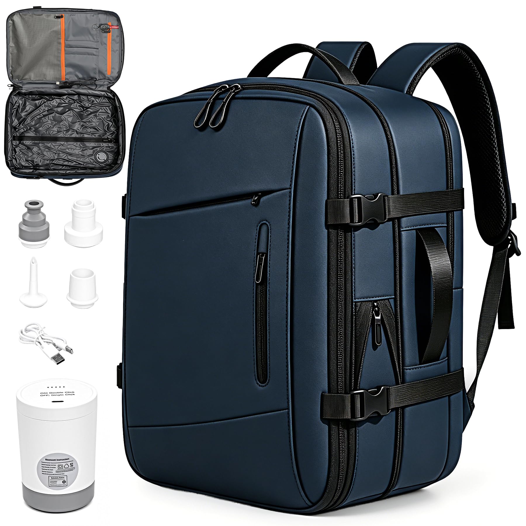 Vacuum Backpack Travel with Electric Pump 60L Expandable
