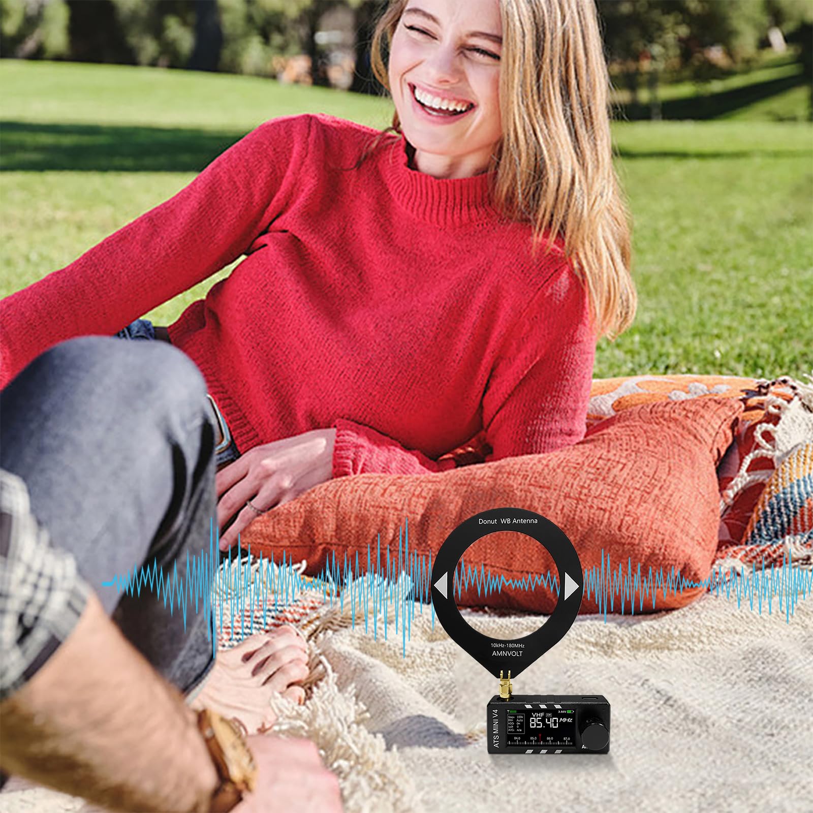 Radiobudzik AMNVOLT V4 ATS MINI ze wzmacniaczem słuchawkowym, pełnozakresowym radiem DSP, kolorowym wyświetlaczem IPS 1,9 cala, tranzystorowym radiem kieszonkowym USB LSB do pieszych wędrówek,