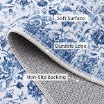 CAROMIO 8x10 Area Rug Machine Washable Rug Vintage Persian Area Rug Oriental Distressed Floral Stain Resistant Non-Slip Floor Cover Carpet Rug Foldable Accent Rug for Home Decor, Blue