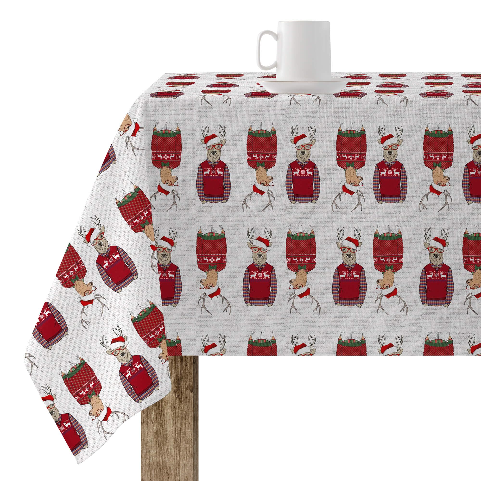 Belum Merry Christmas 15 Tablecloth 100 x 140 cm 100% Cotton Resin Coated Stain Resistant