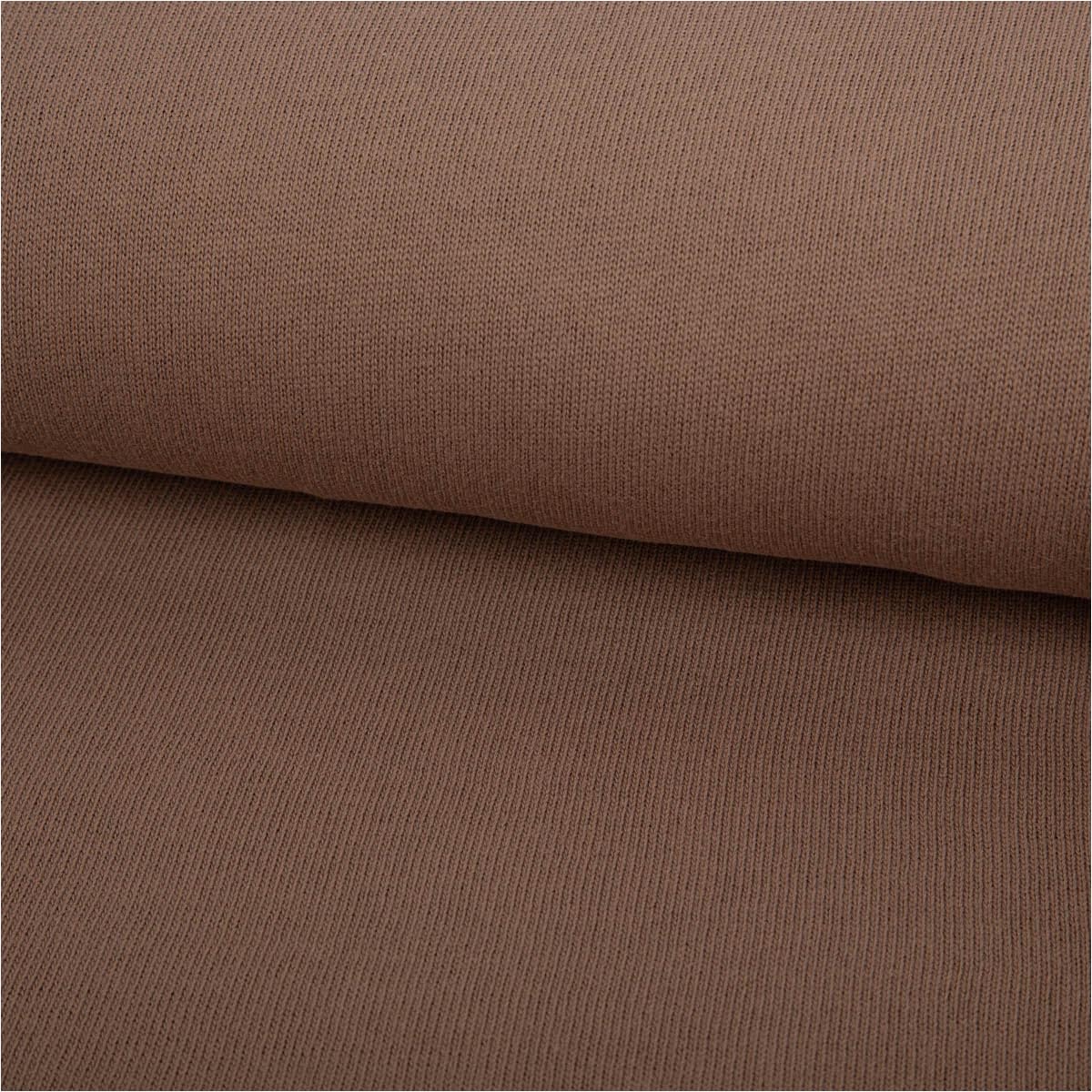 Knitted Fabric Made of 100% Cotton in Taupe, 135 cm Width, Sold by the Metre, Ideal for Sewing and DIY (135 cm Width)