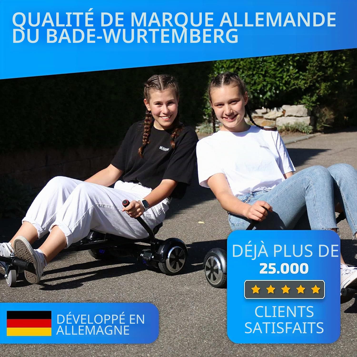 EasyCruiser Pro Siège d'hoverboard haut de gamme avec siège compatible avec 98% des hoverboards 6,5-10" Marque de qualité allemande