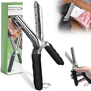 Rib Membrane Removal Tool, Rib Prep Tool Pro, BBQ Rib Skinner, Stainless Steel Rib Membrane Remover Tool, Ergonomic Handle for Easy Membrane Removal - Rib Prep Tool for BBQ Enthusiasts