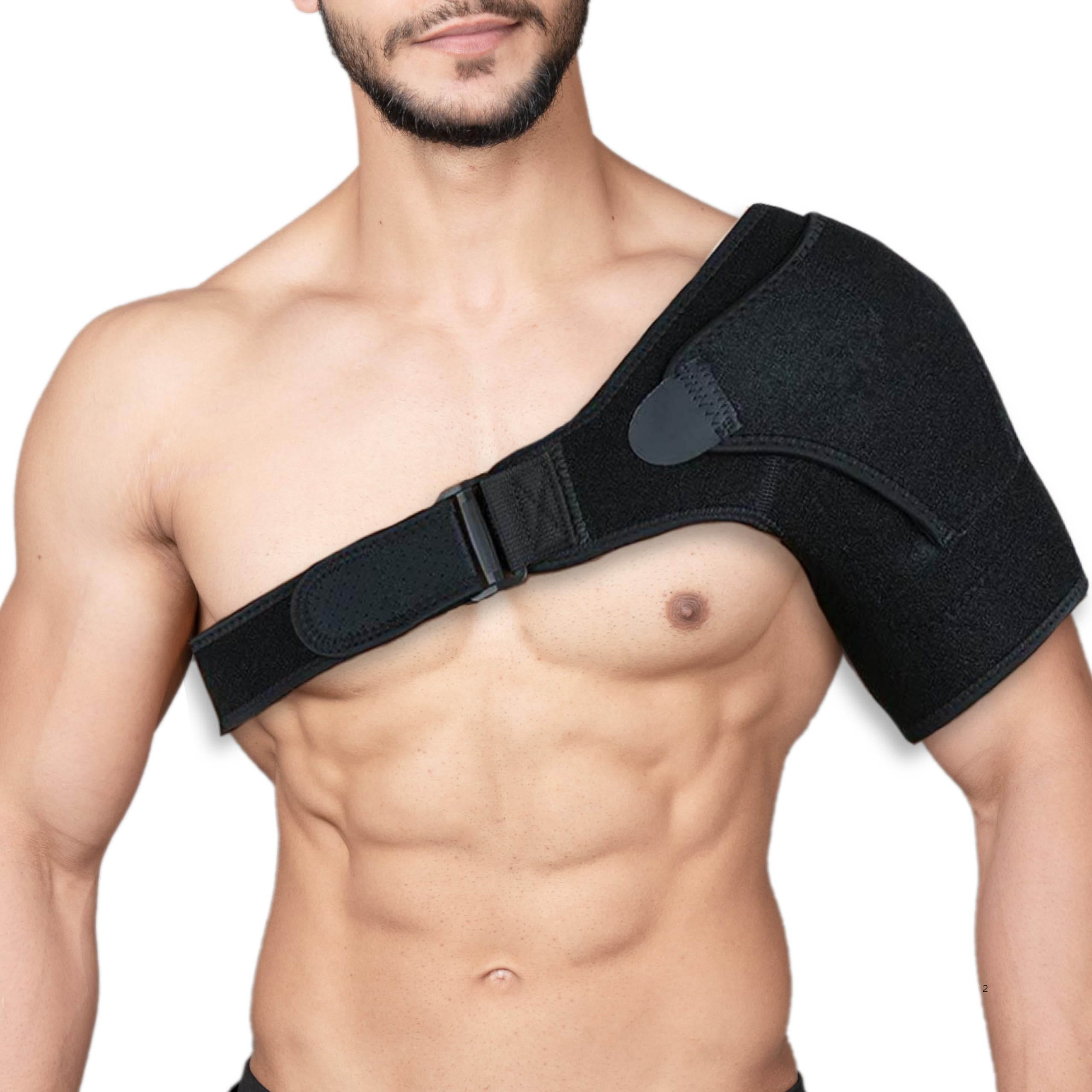Wonder Care Rotator cuff brace for shoulder pain relief Neoprene Shoulder support brace for men and women for dislocated, frozen, mouse shoulder (Universal size: 26"-36")-image-17