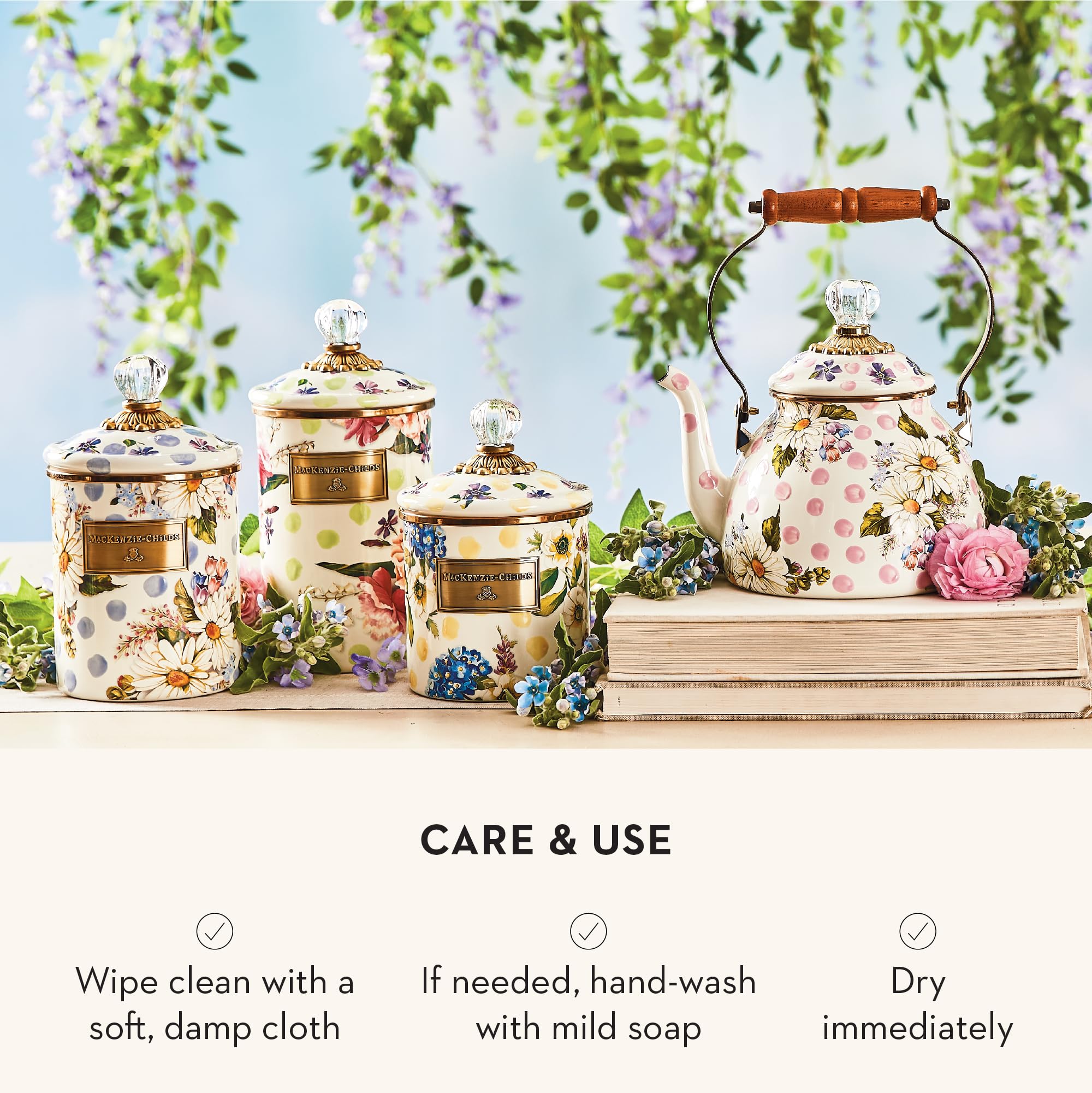 Amazon.com: MACKENZIE-CHILDS Enamel Canister, Versatile Kitchen