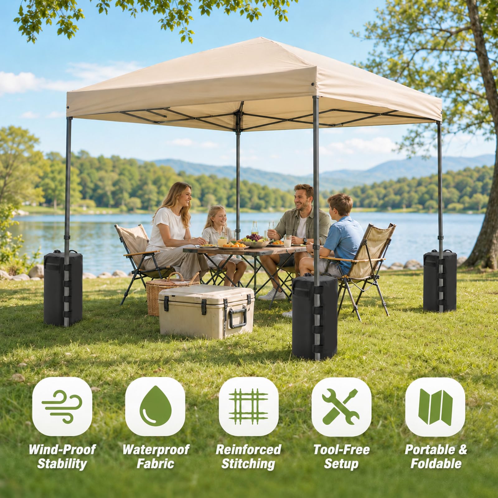 4er Set 25L Gewichte für Pavillon, Sandsäcke Pavillonstandfüße, mit Wasser befüllbar, Wassergewichtstaschen Wiederverwendbar Beschwerungssäcke Sandsäcke für Pavillons/Gartenzelte/Festzelte