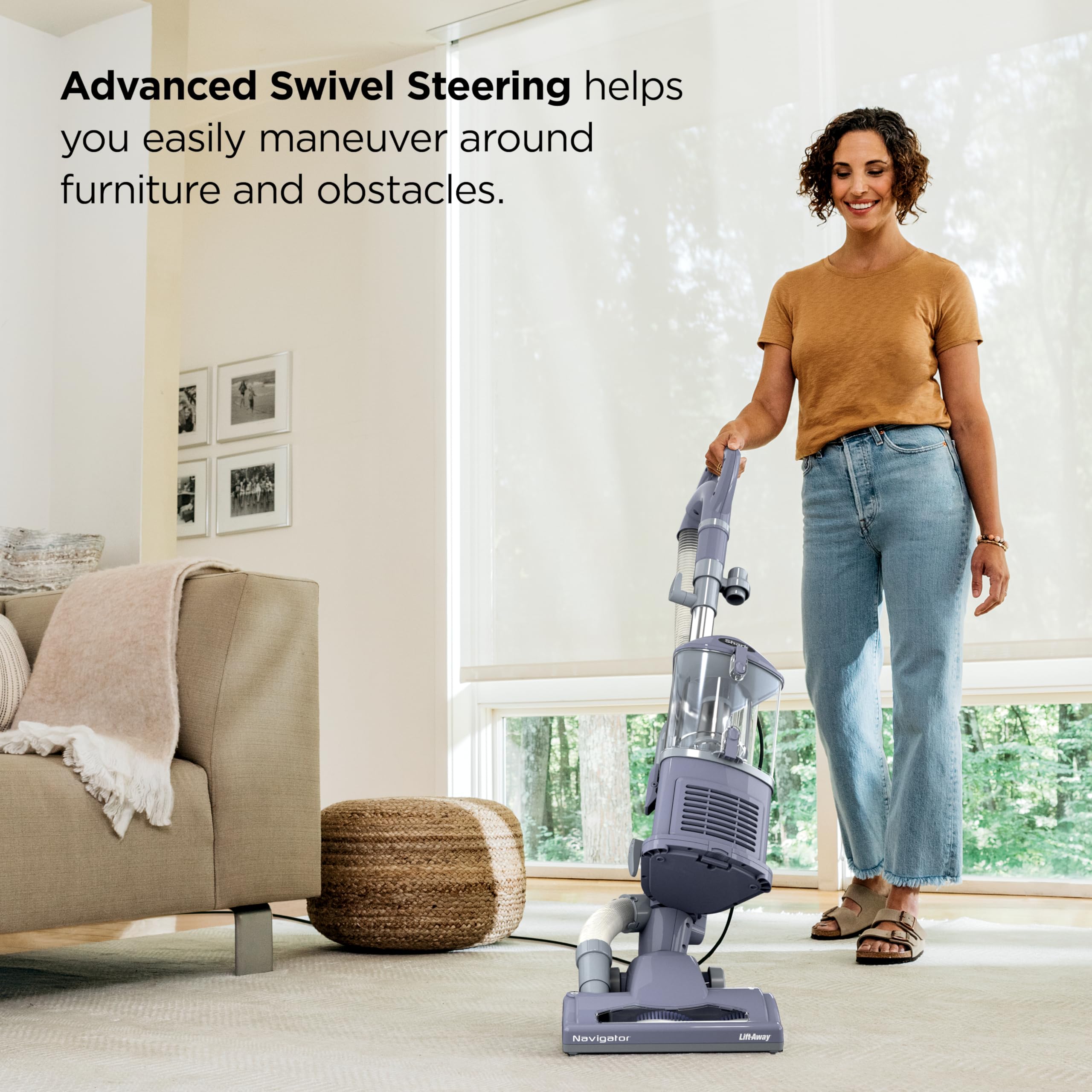 Shark NV352 Navigator Lift Away Upright Vacuum with Wide Upholstery and Crevice Tools, lawenda
