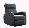 Furnituremaxi Boston Grey Leather 1 Seater Recliner Sofa