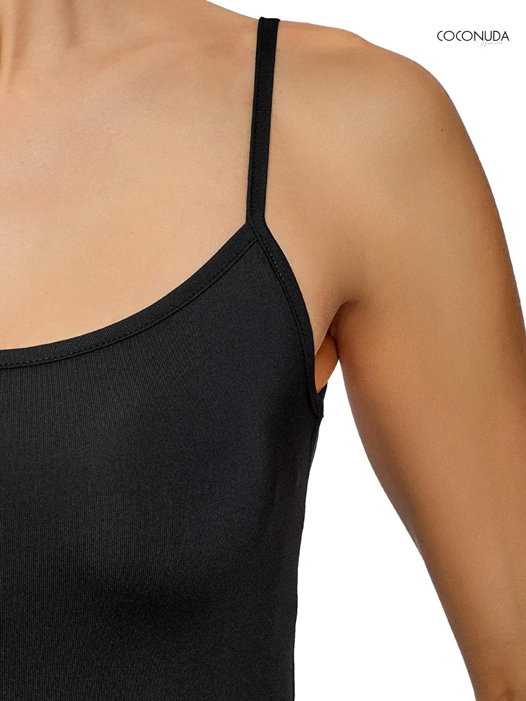 o-day Coconuda - Camiseta de tirantes para mujer de algodón bielástico, hombro ancho y hombro estrecho, camiseta de tirantes ajustada S-XL