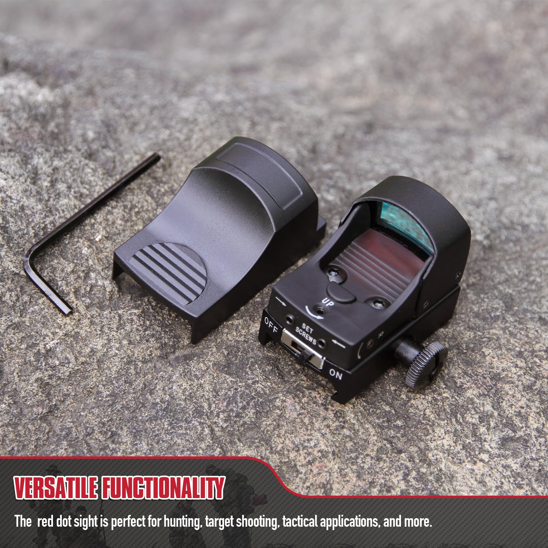 VicBre HD107L Red Dot Visier Rotpunktvisier Leuchtpunktvisier Reflexvisier Reticle Gun Scope Reflex Optics für die Jagd und das Schießen