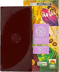 Mendoá, Barra de chocolate premium orgânico 76% de cacau, 80 gramas
