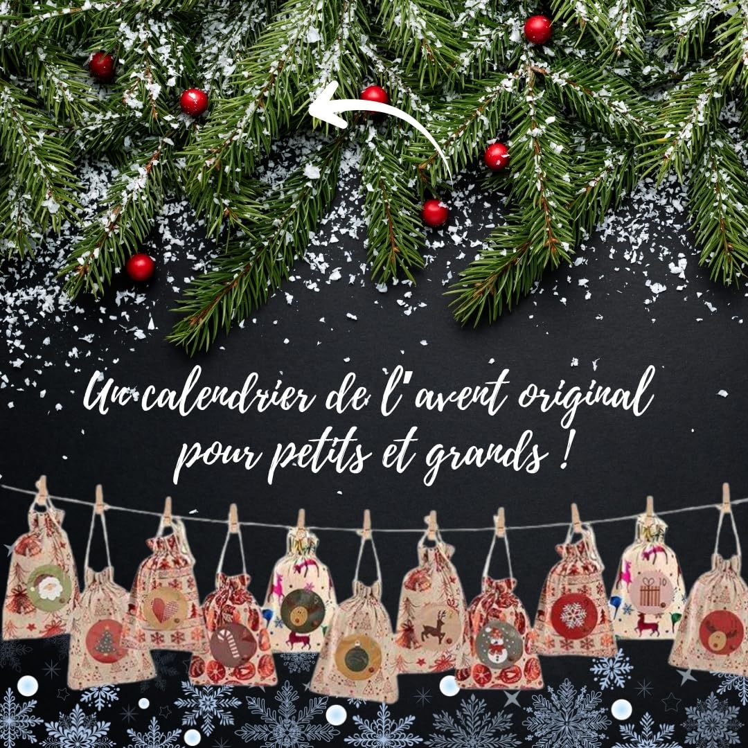 Calendrier de l’Avent pour Oiseaux du Jardin ANI’Nat – 24 friandises Naturelles sans Filet – Graines, céréales, Insectes, Boules de Graisse – Nourriture hivernale avec mangeoire