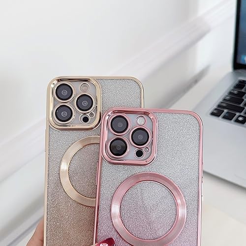 Miniatura 5 de Magsafe - Funda para iPhone 11 Pro Max con purpurina fuerte atracción magnética Protección completa de la lente de la cámara, chapado de lujo,