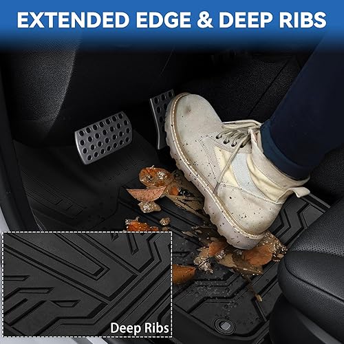 Miniatura 3 de Alfombrillas de coche compatibles con CRV 2017-2022, ajuste personalizado CR-V TPE negro, protección impermeable para todo tipo de clima, forros de