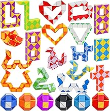 GOLDGE 24 Pack Mini Magic Snake, 24 Blocks Toy Twist Cube Puzzle Gadgets Kids Party Birthday Gifts for Boys