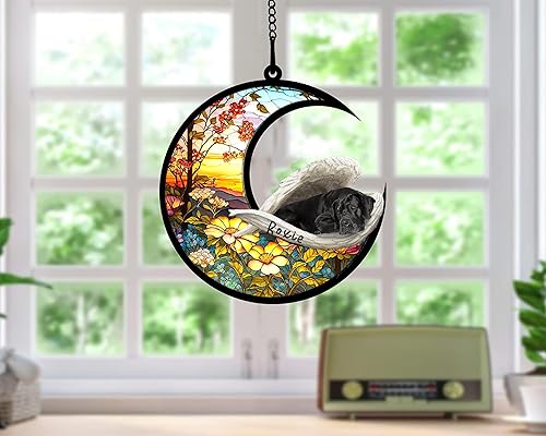 Miniatura 91 de Chow Chow Dog Memorial Suncatcher, adorno de Navidad Chow Chow con nombre, atrapador de pérdida de mascotas, regalos para los amantes de los perros