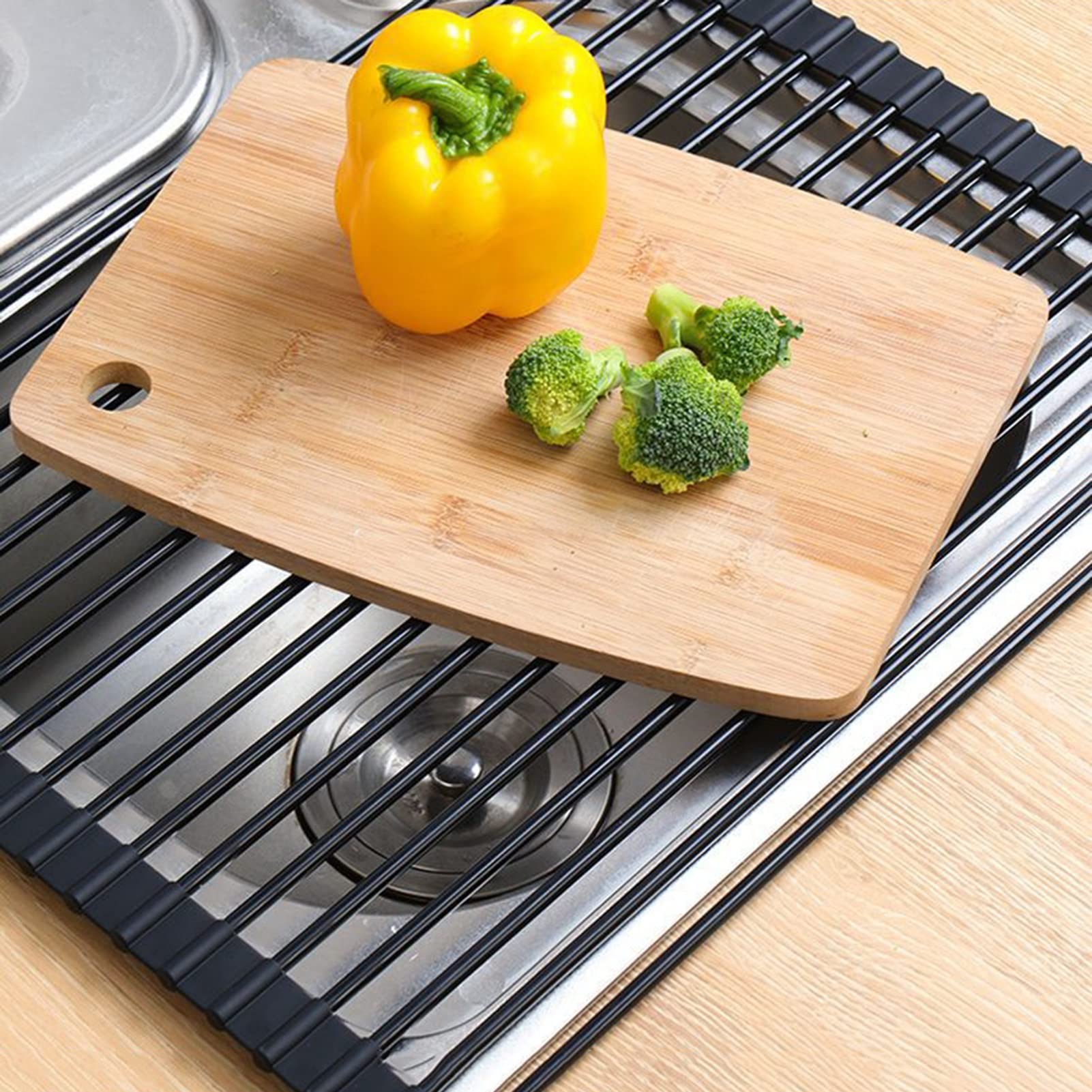 rejilla escurridora, Rejilla enrollable for secar platos de varios tamaños(17 * 13inch)