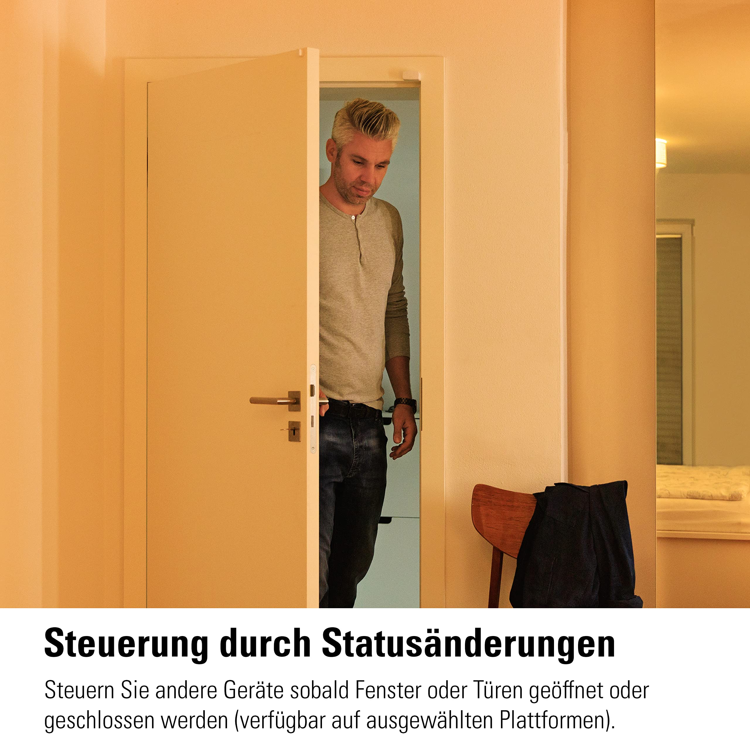 Eve Door & Window (Matter), Smarter Kontaktsensor für Türen & Fenster, Sicherheit, aktiviert Geräte, kompatibel mit Alexa, Apple Home, Google Home, SmartThings, benötigt Thread Border Router
