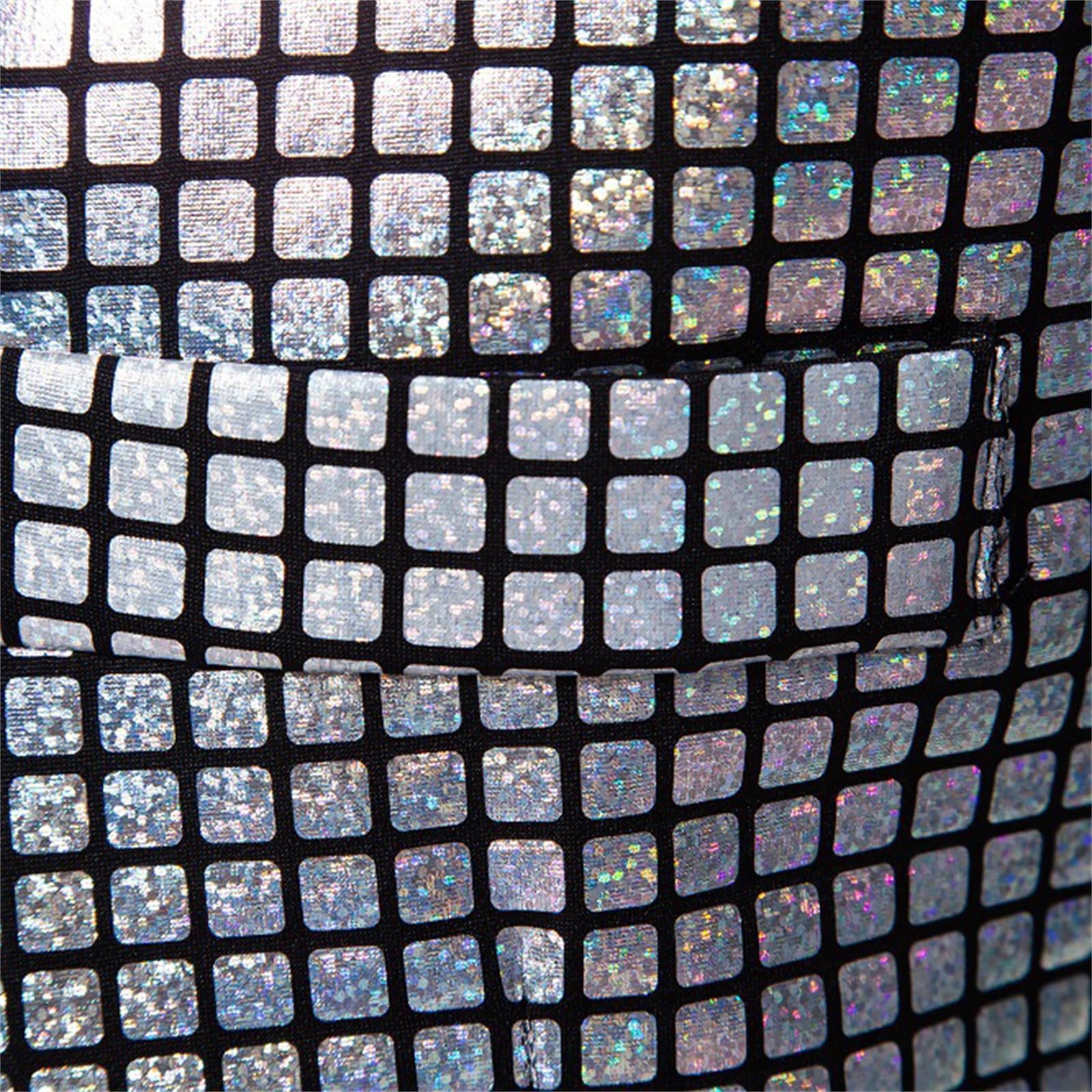 Anzug Herren 2 Teilig Disco Sets Glitzer Jacke und Hose Metallic Glänzende Pailletten Anzüge für Discokugel Party Karneval Kustüm Hochzeit 70er 80er Jahre Outfit Mottoparty Elegant Herrenanzüge