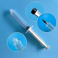 Vista 3 de Paquete de 100 jeringas Luer Lock de 0.3 fl oz con tapa, jeringa de 10 cc sin aguja para líquido, envuelta esterilizada individual