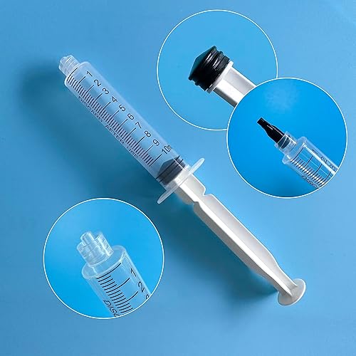 Miniatura 3 de Paquete de 100 jeringas Luer Lock de 0.3 fl oz con tapa, jeringa de 10 cc sin aguja para líquido, envuelta esterilizada individual