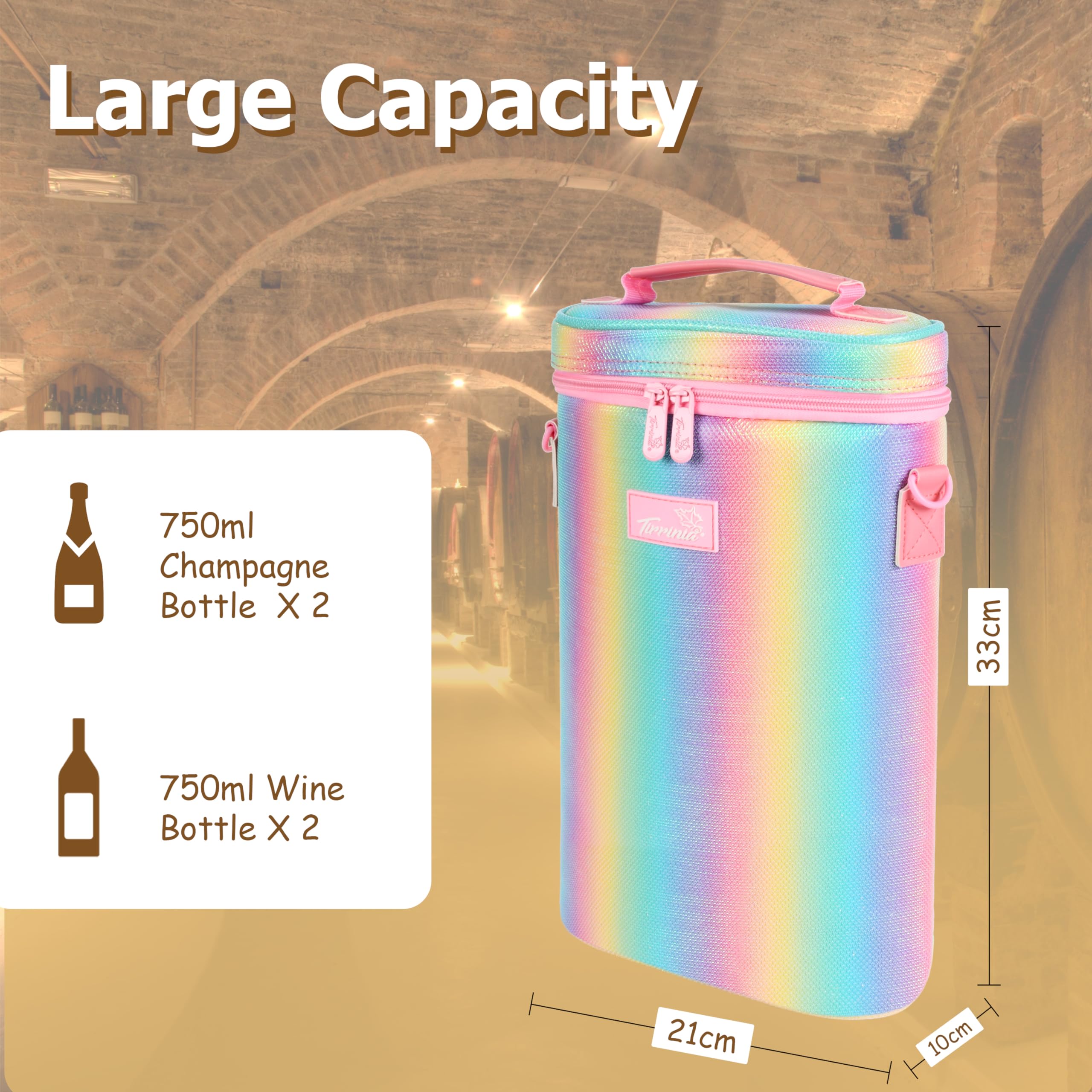 Sac fourre-Tout pour 4 Bouteilles de vin – Étanche et isolé – Sac de Transport rembourré de Voyage pour vin/Champagne avec poignée et bandoulière pour Les Amateurs de vin