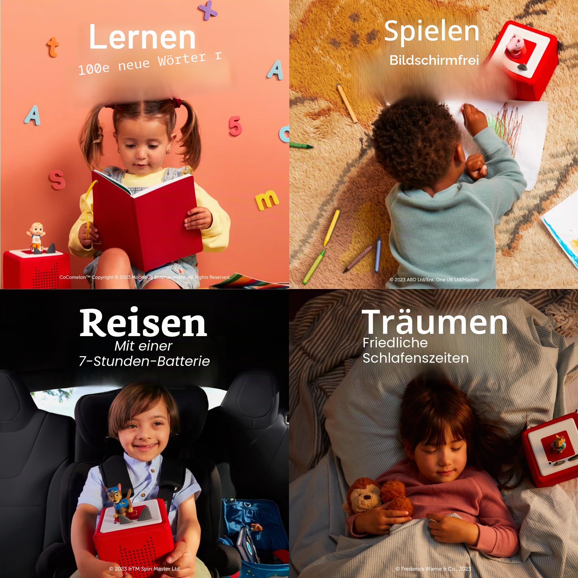 Tonies Starterset: Toniebox, grau + 1 Creative-Tonie - Hörbuch-Player und Musik-Player für Kinder - Spielzeug für Jungen und Mädchen im Alter von 3-7 Jahren