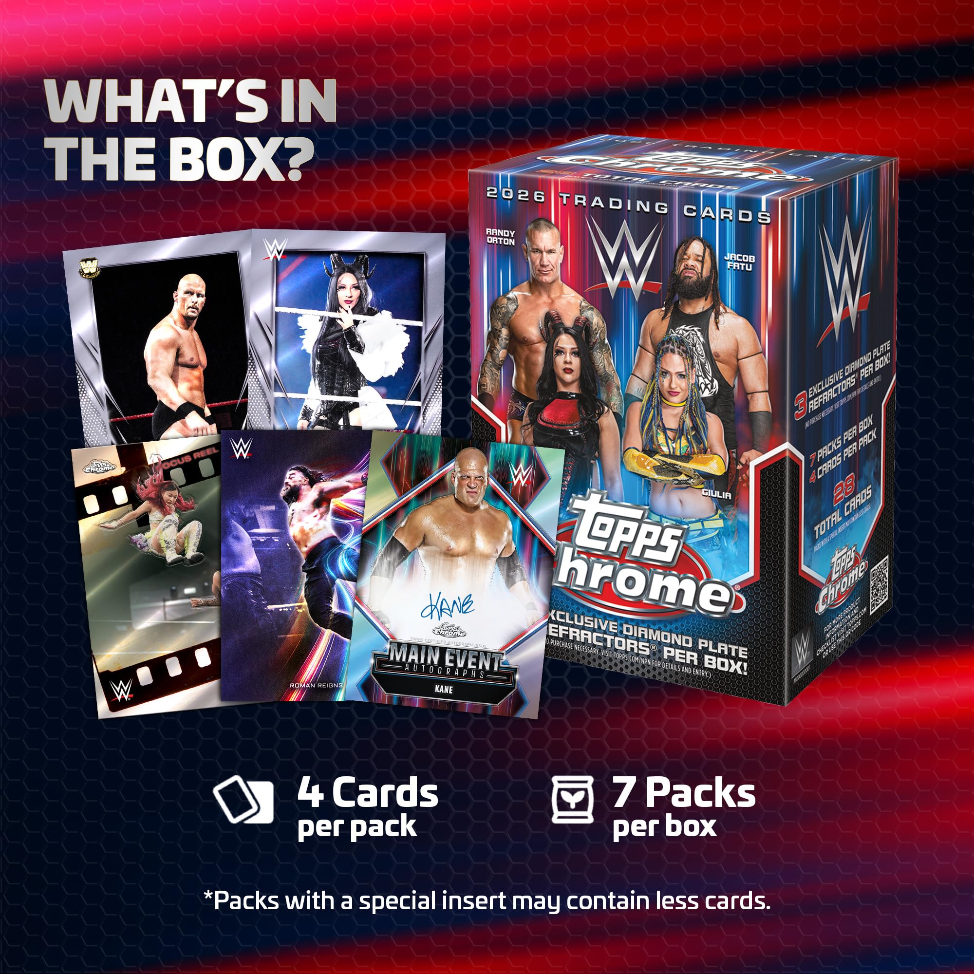 Topps Chrome WWE 2026 – Scellé en Usine – Value Box