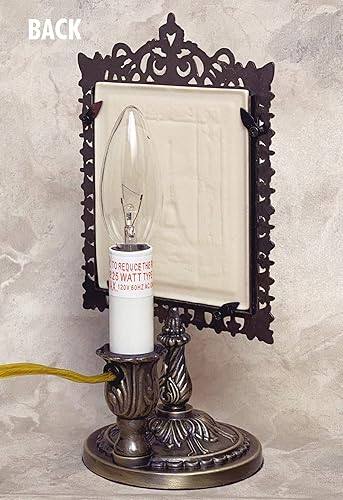 Miniatura 3 de Lakeshore Sunset - Lámpara de acento victoriano de litofán de porcelana