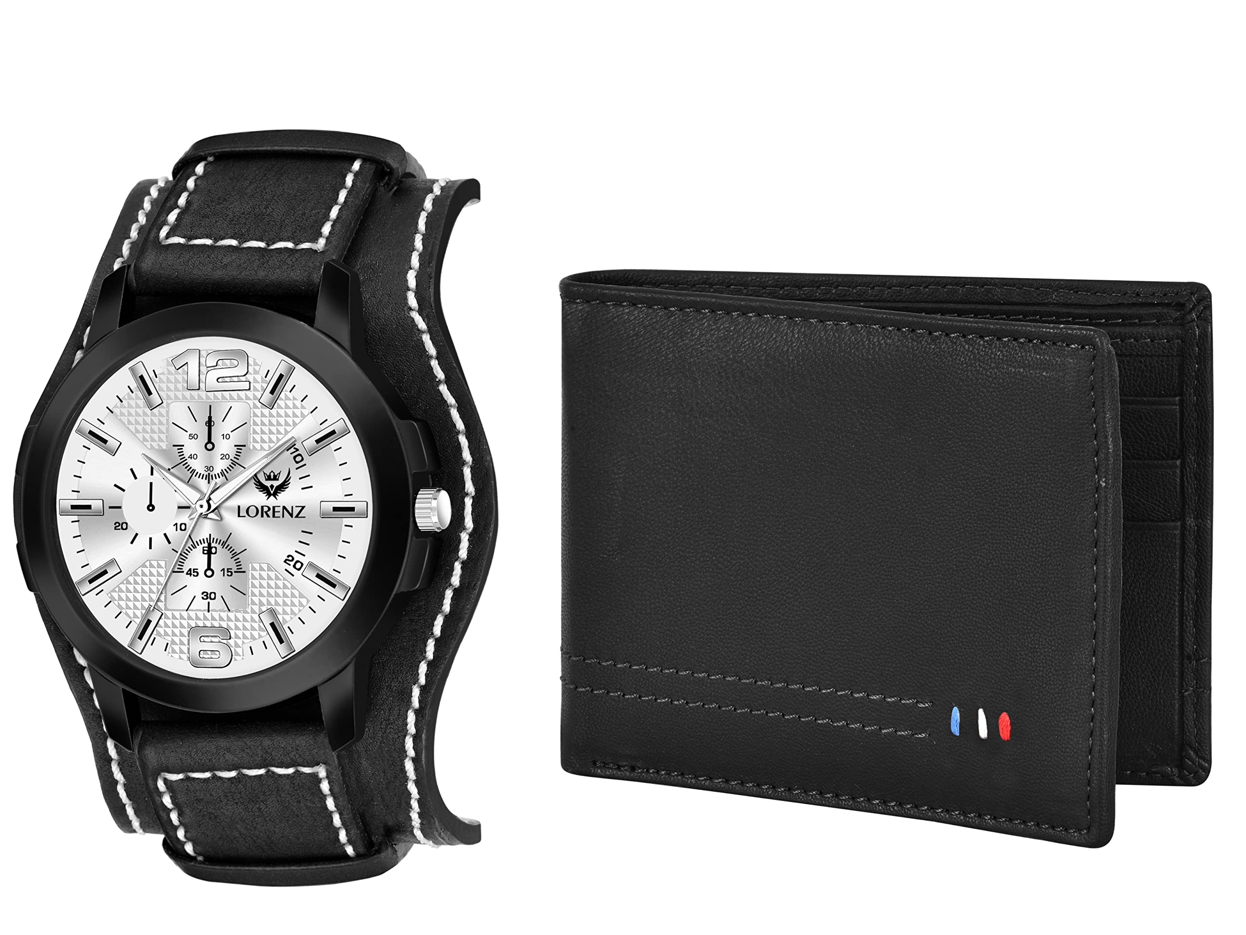LORENZ Gift Combo Set of Two-in-one Detachable Bracelet Strap Analog Watch & Hi-Quality Genuine Leather Wallet for Men | MK-4026GL-01 (B0BGC9RQJN) Amazon Price History, Amazon Price Tracker