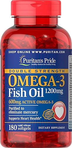 Puritan s Pride doble fuerza Omega-3aceite de pescado 1200mg-180softgels Puritan s Pride doble fuerza Omega-3aceite de pescado 1200mg-180softgels
